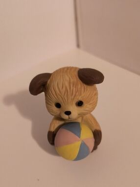 Avon Best Buddies Tan Puppy Porcelain Figurine In Box Vintage 2inch B10